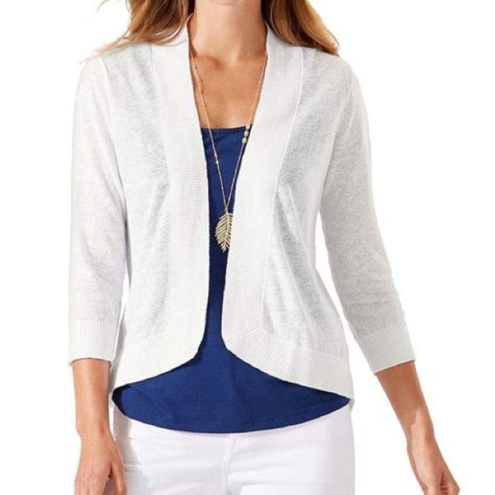 NWT! Tommy Bahama Lea Open Cardigan Small Linen Lightweight Cardigan Wrap Shrug